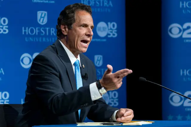Governor Cuomo at Wednesday's debate with Cynthia Nixon
